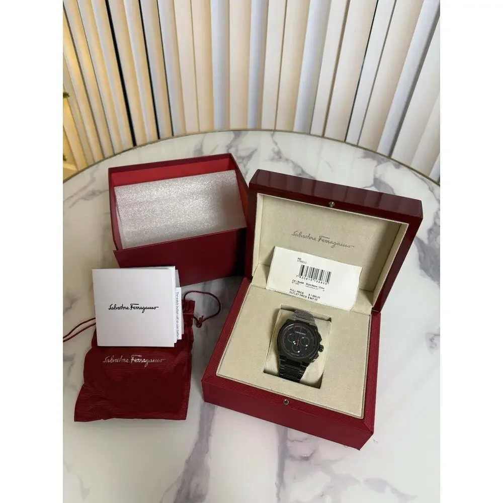 Ferragamo Supreme‎ Chrono Men’s Swiss Quartz Watch 43mm Gunmetal SFK200423